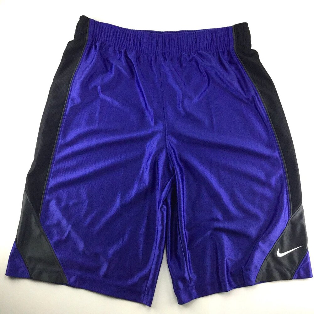 Nike Boys Shorts Sz-L Blue with thick black strips on side Preloved 1171-354